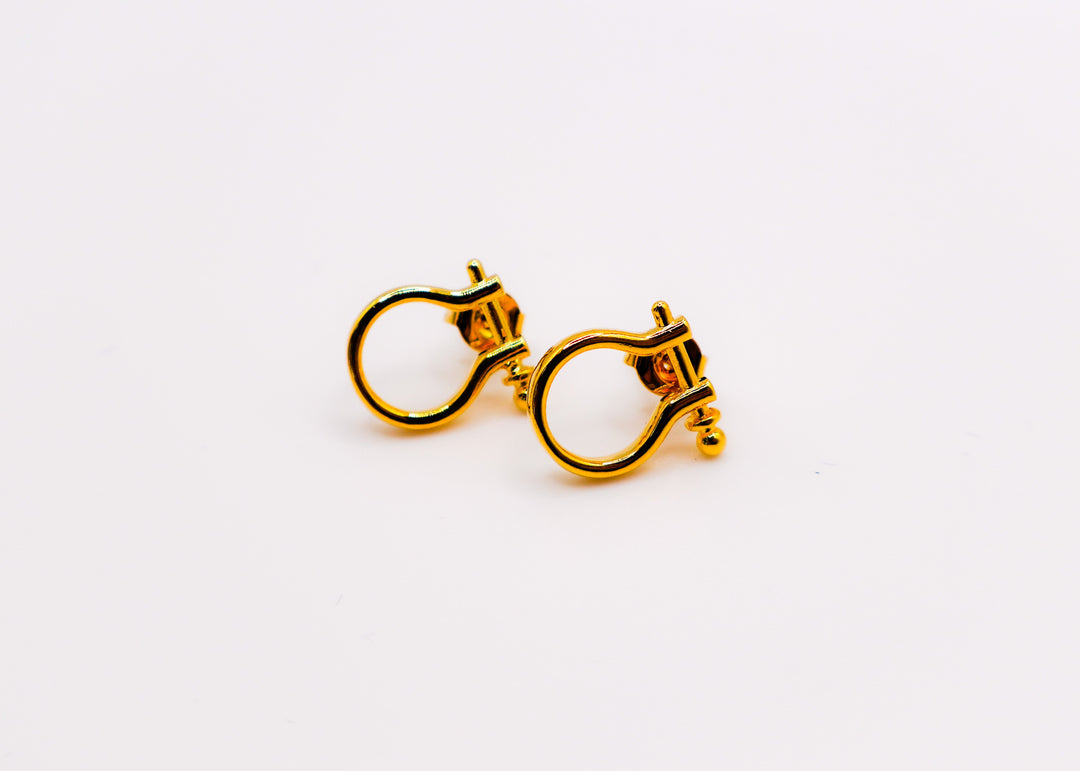 Golden Horseshoe Mini Earrings-0