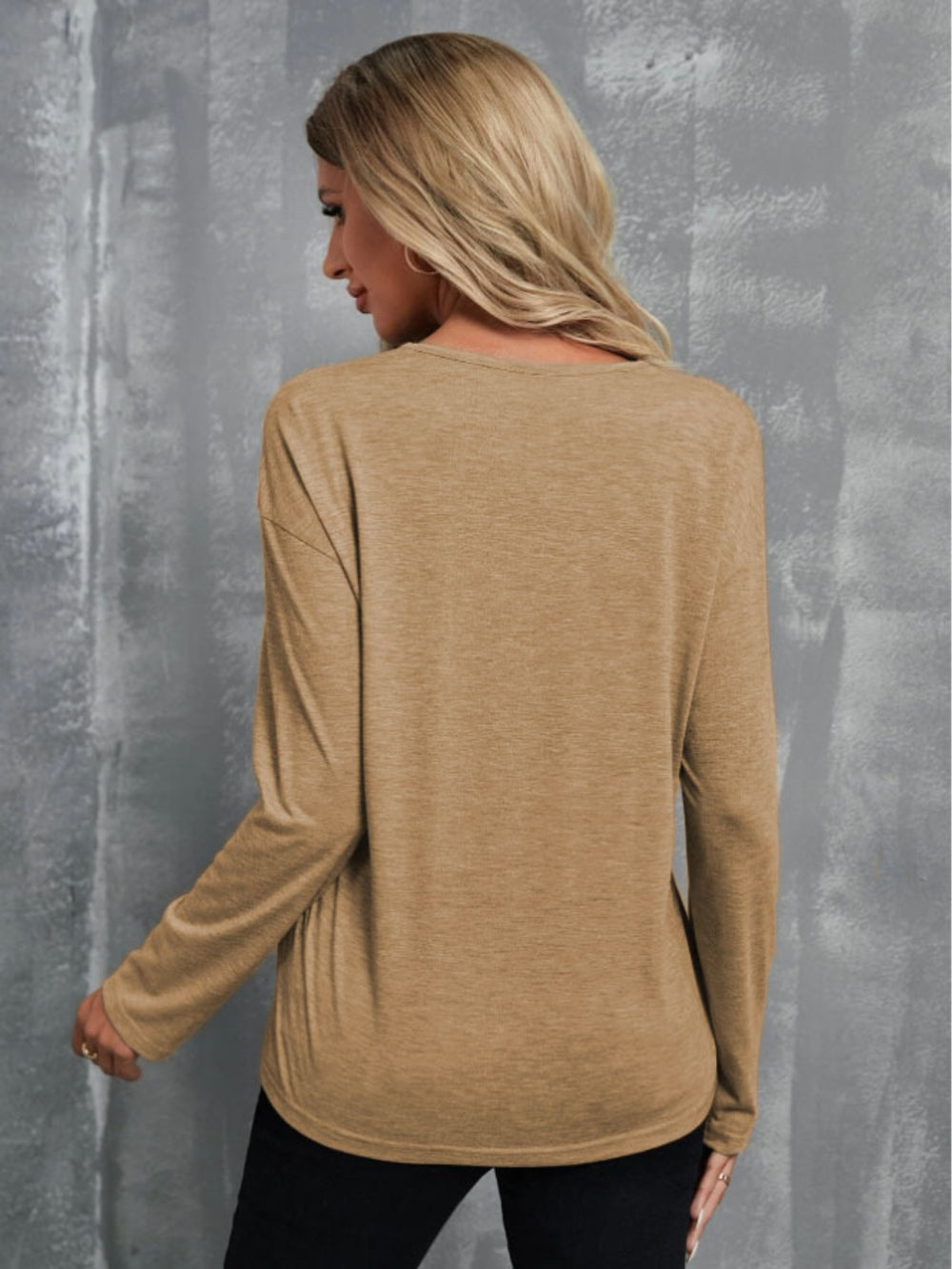 V-Neck Long Sleeve T-Shirt