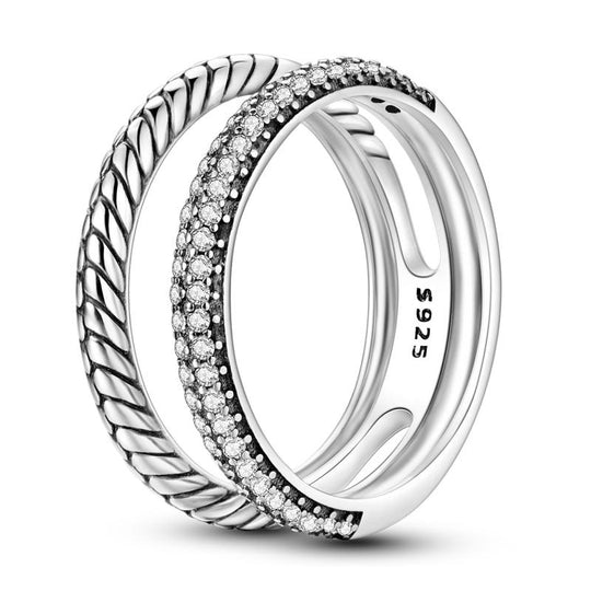 MULA Contemporary Geometric Rings Collection - 925 Silver with Bold Geometric Designs for Women, Perfect for Everyday Wear