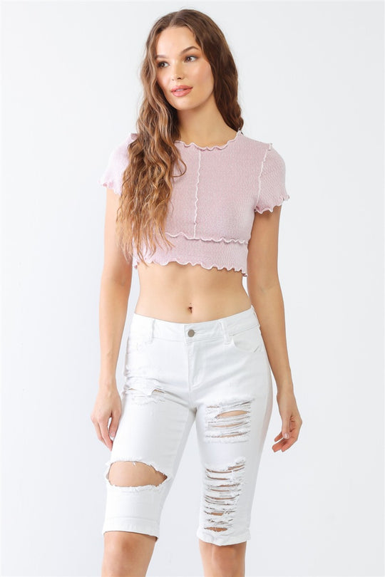 LITZ LA Distressed Bermuda Denim Shorts