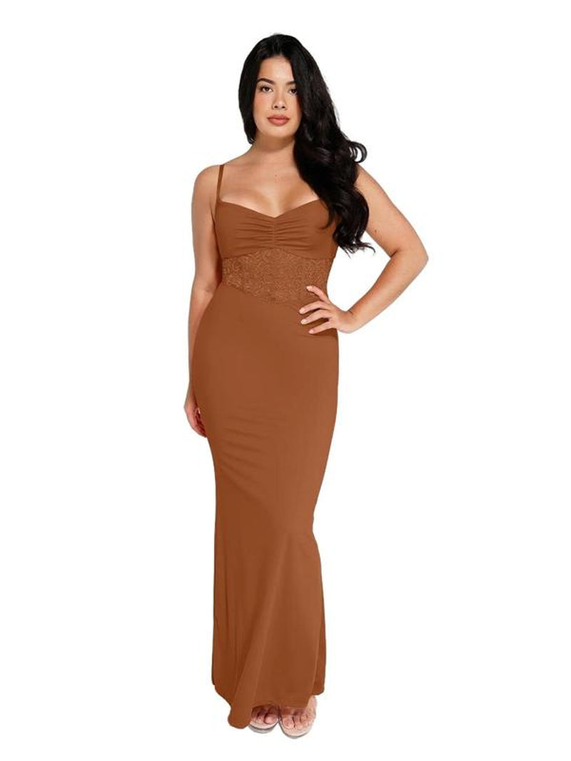 The Popilush Shapewear Mermaid Hem Lace Slip Maxi Dress