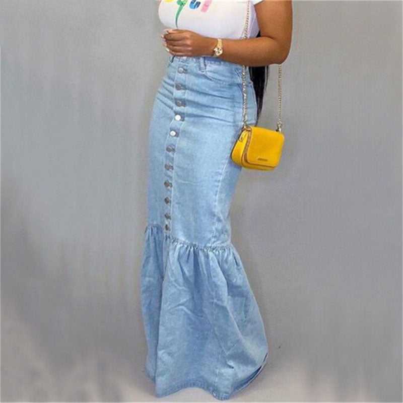 Mid-Calf Mermaid Trumpet Long Skirt