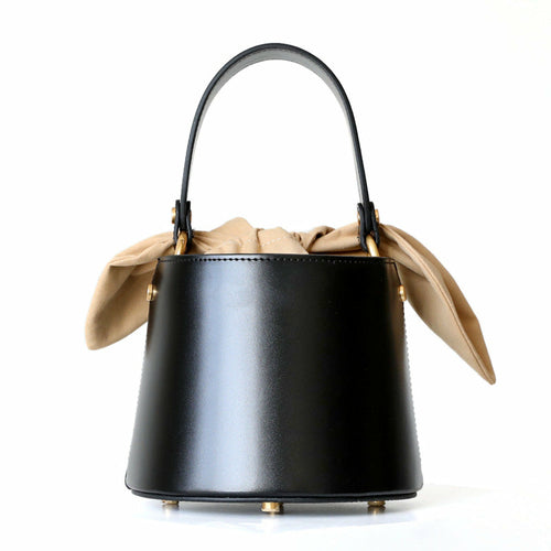 Leather Mini Bucket Bag For Fashionable Women