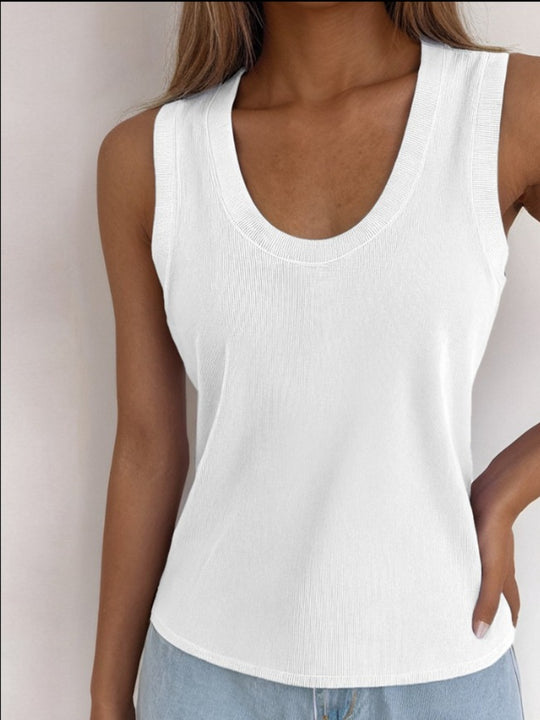 Solid Scoop Neck Tank