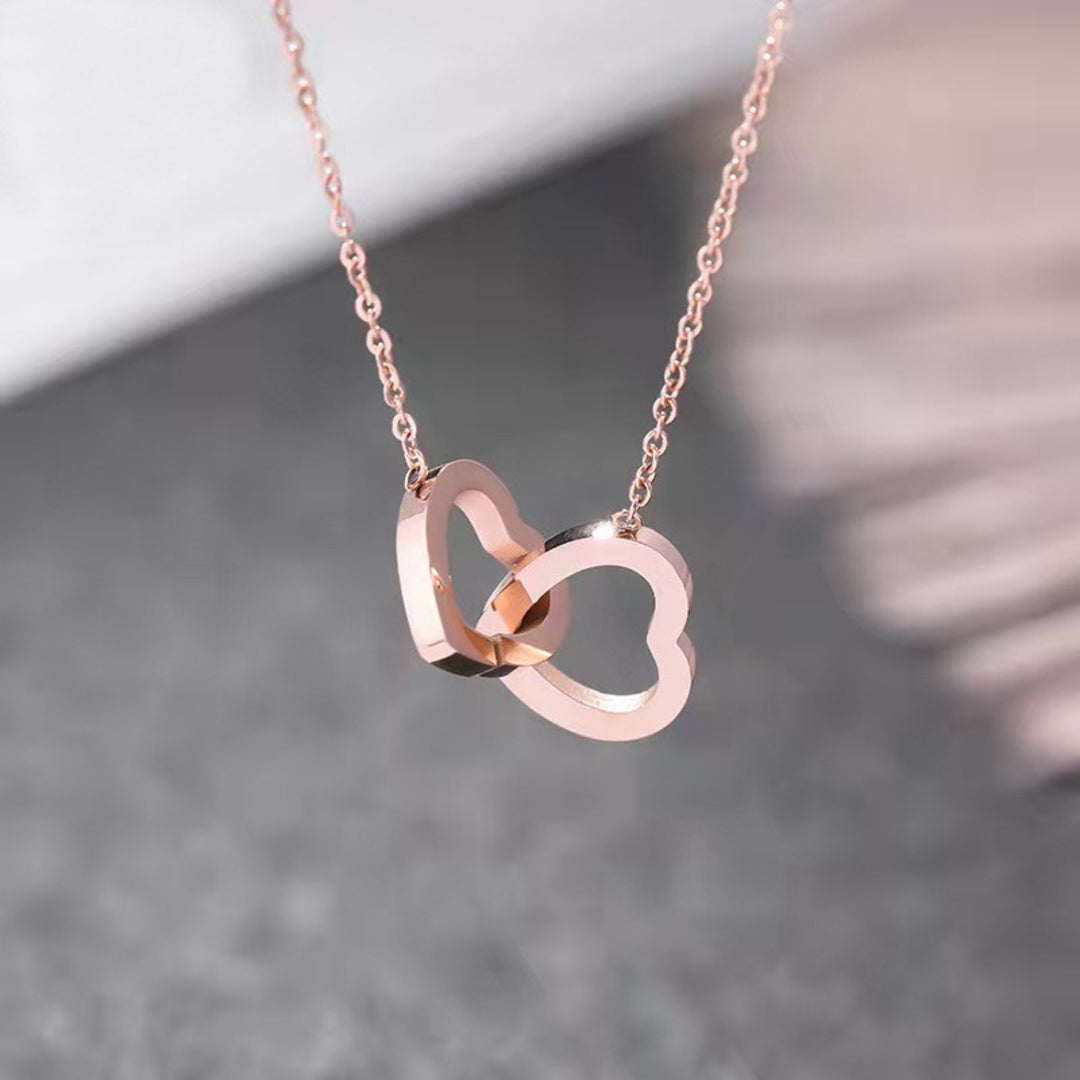 Alloy Double Heart Necklace