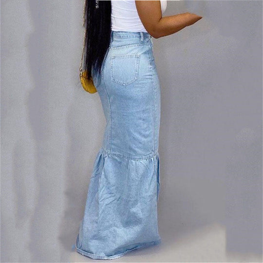 Mid-Calf Mermaid Trumpet Long Skirt