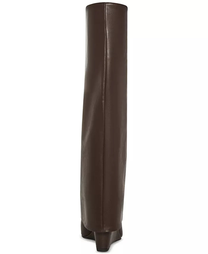 Evander Fold-Over Cuffed Knee High Wedge Dress Boots