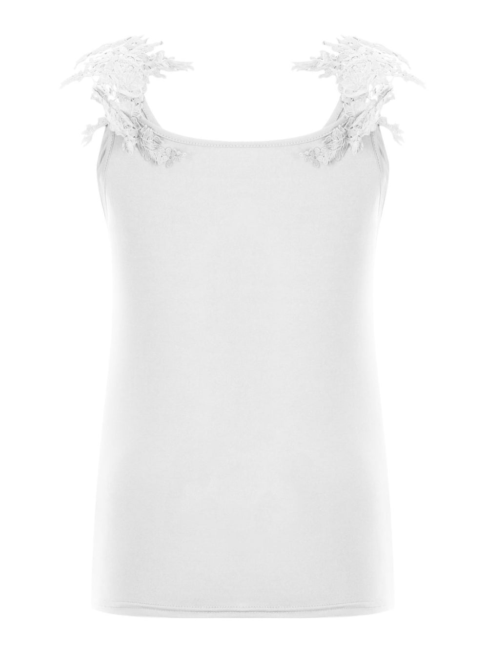 Full Size Lace Detail Scoop Neck Tank