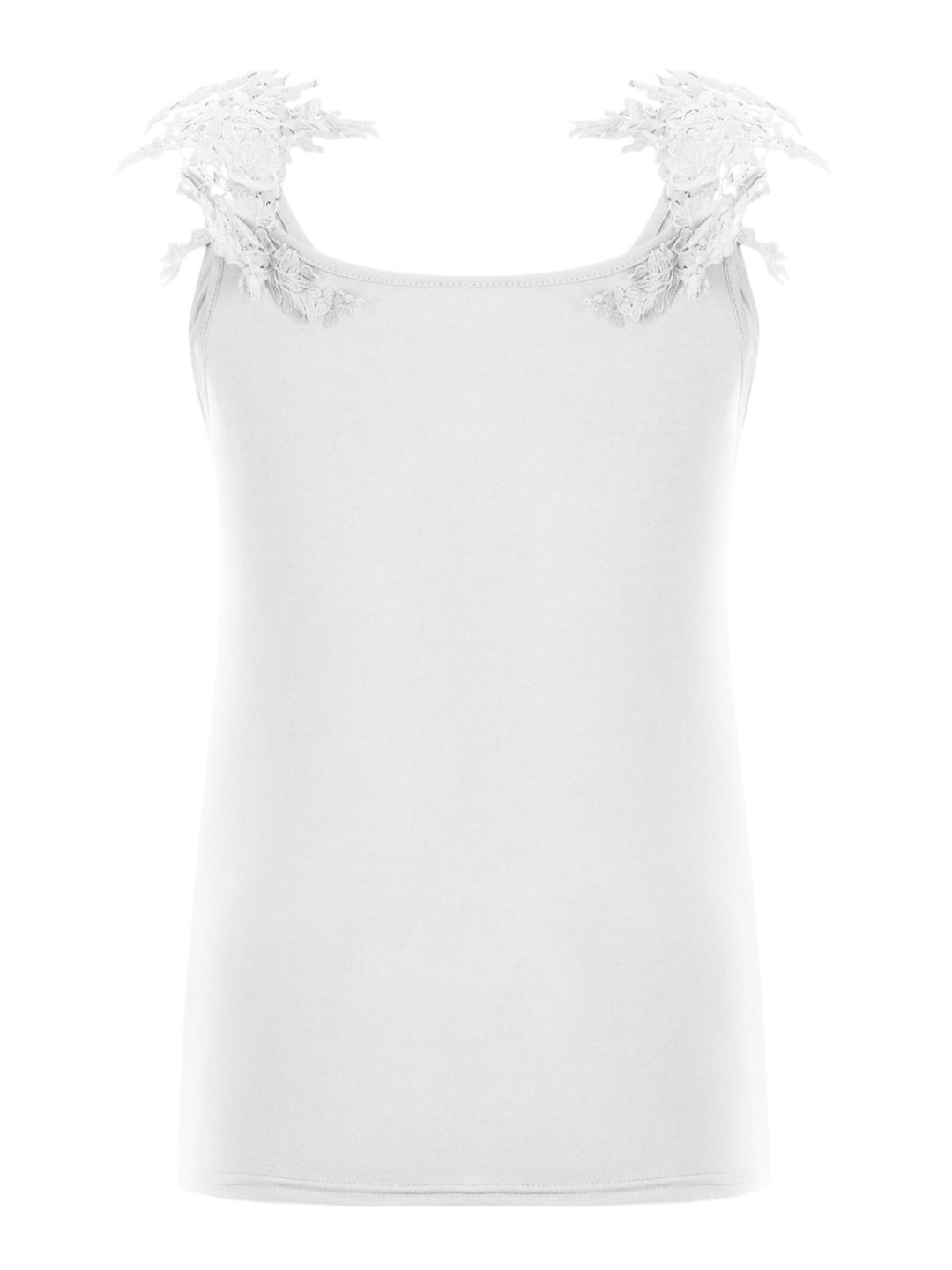 Full Size Lace Detail Scoop Neck Tank