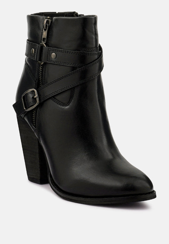 Cat-Track Leather Ankle Boots