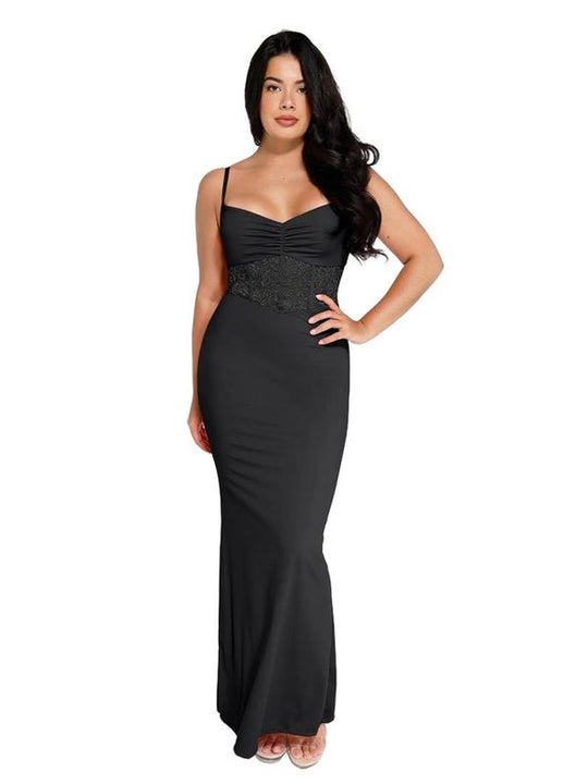 The Popilush Shapewear Mermaid Hem Lace Slip Maxi Dress