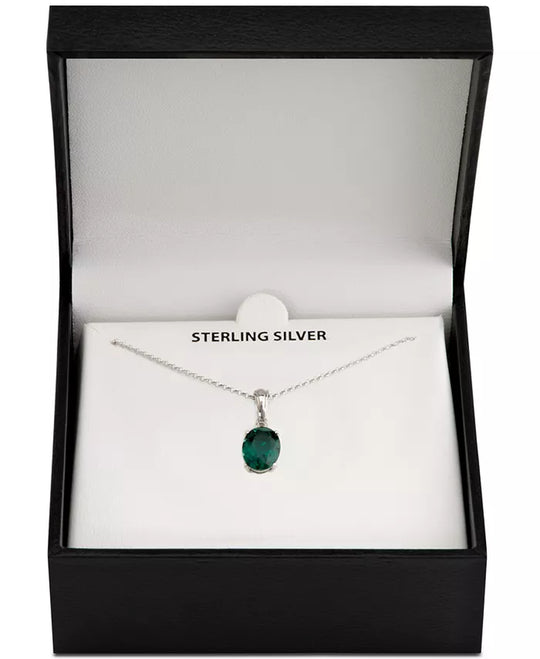 Green Quartz (2-3/8 Ct. T.W.) & White Topaz Accent 18" Pendant Necklace in 18K Gold-Plated Sterling Silver