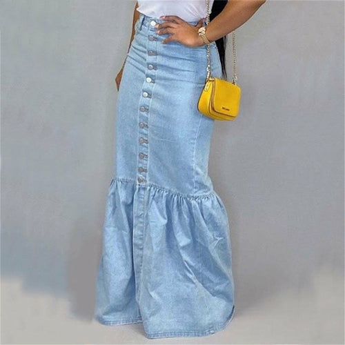 Mid-Calf Mermaid Trumpet Long Skirt