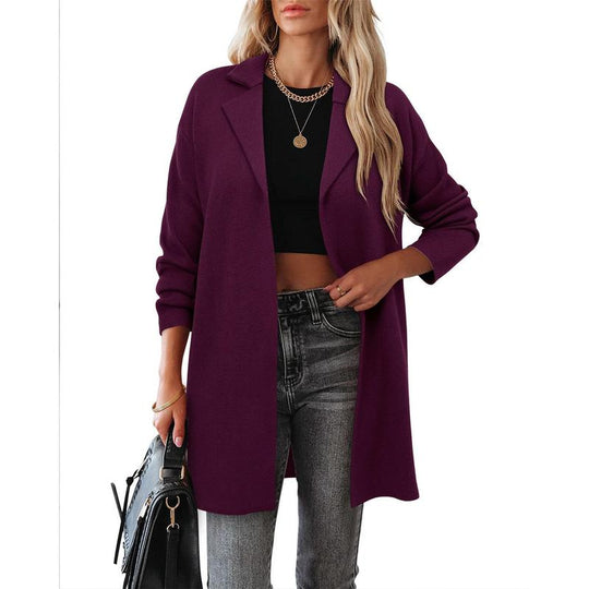 Magritta Womens 2024 Fall Open Front Knit Cardigan Long Sleeve Lapel Coat Casual Solid Classy Sweater Jacket S-3XL