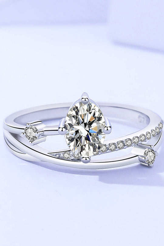 Moissanite Crisscross Ring