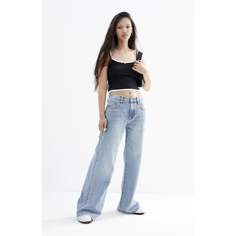 Pacsun Women'S Lena Light Indigo Low Rise Super Baggy Jeans