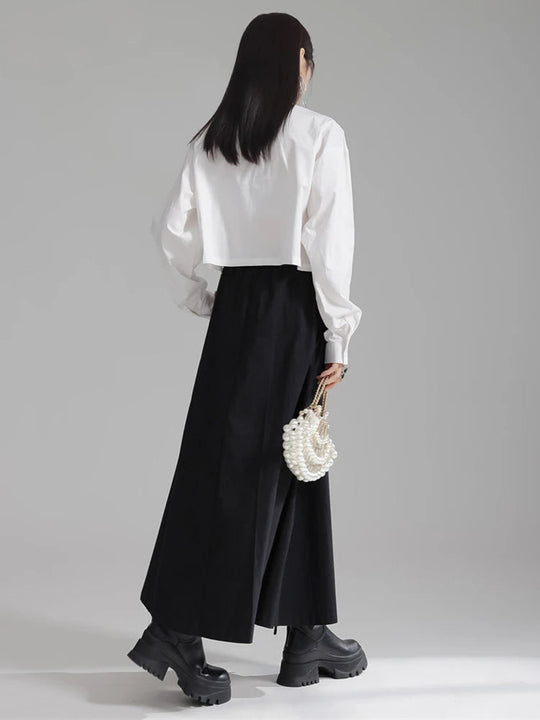 Sherrm Doiley Crop Button Up - White