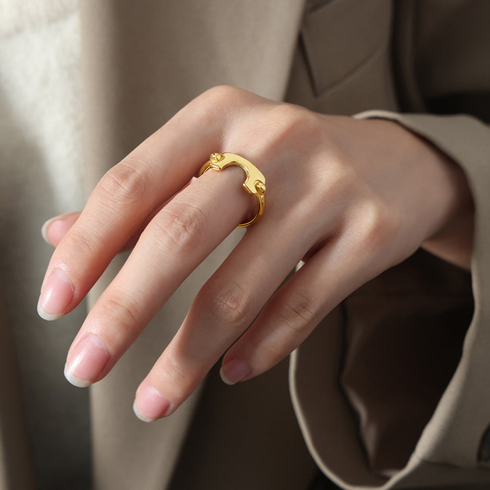 18K Gold-Plated Irregular Open Ring