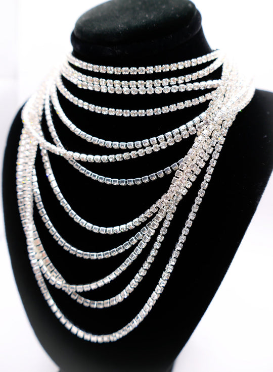 Diamond Cascade Statement Necklace-3