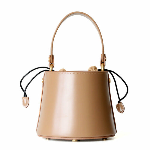 Leather Mini Bucket Bag For Fashionable Women