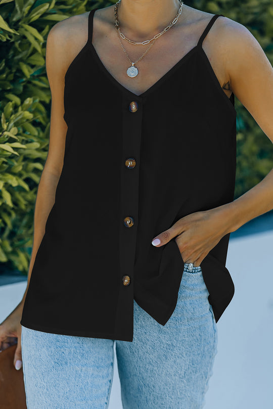 Buttoned V-Neck Cami