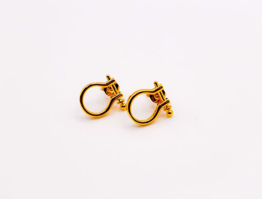 Golden Horseshoe Mini Earrings-2