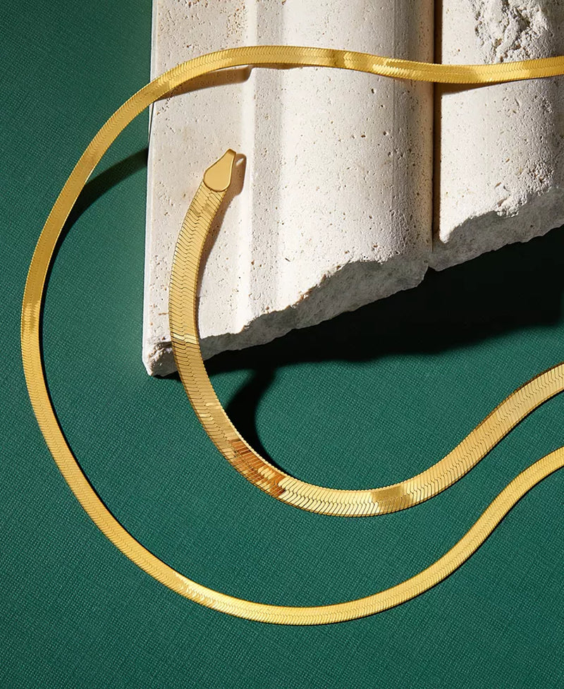 Herringbone Link Chain Bracelet in 18K Gold-Plated Sterling Silver, Created for Macy'S