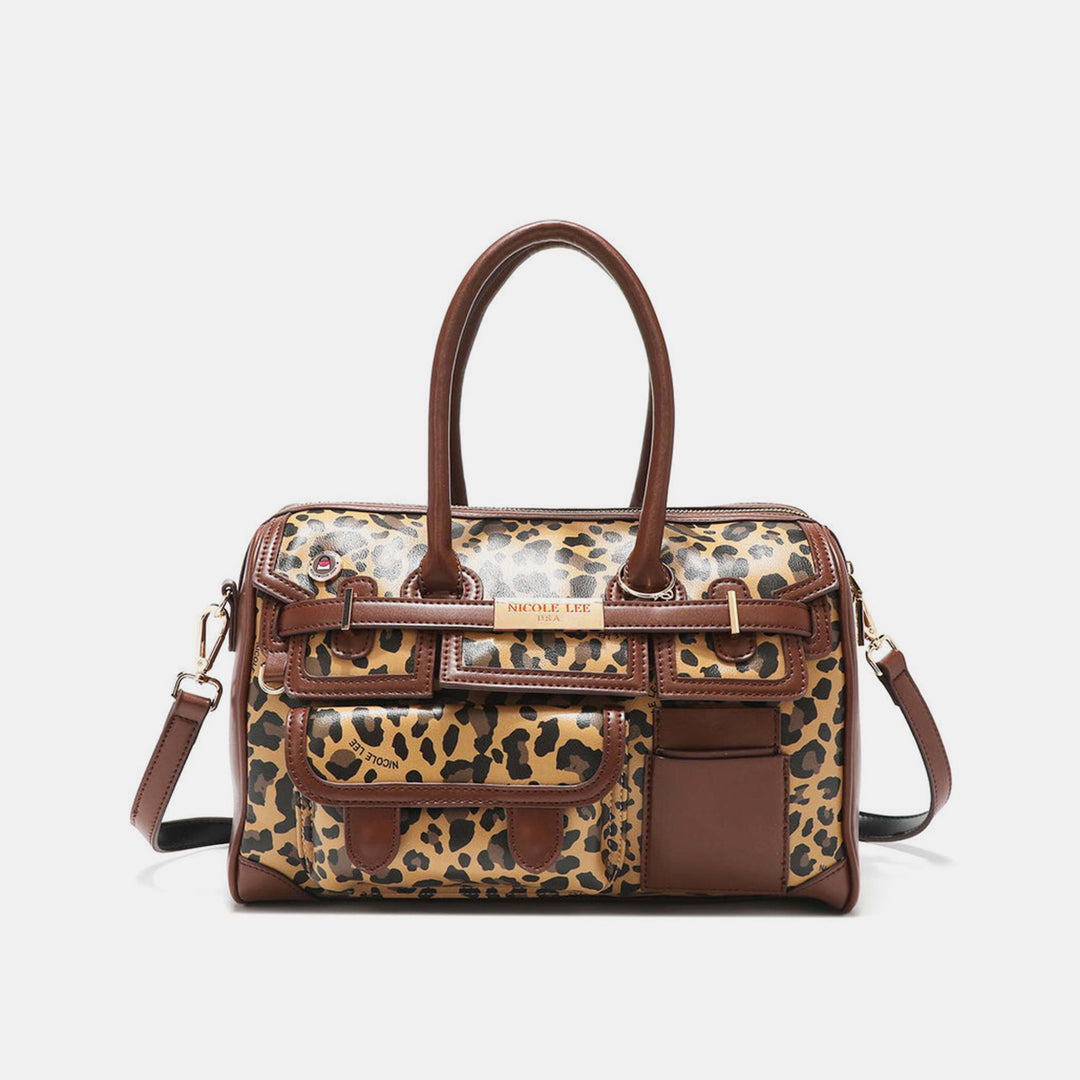 Nicole Lee USA Leopard Boston Bag