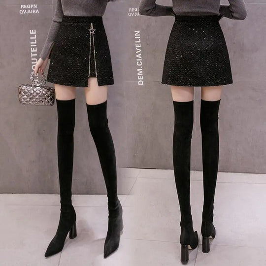 High Waist Skirts Zipper