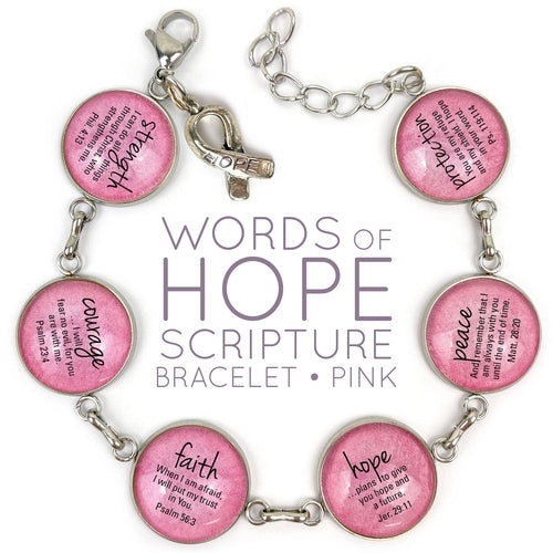 Words of Hope & Scriptures Bracelet – Strength, Courage, Faith, Hope –