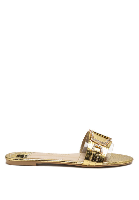 brillo jewel croc flats