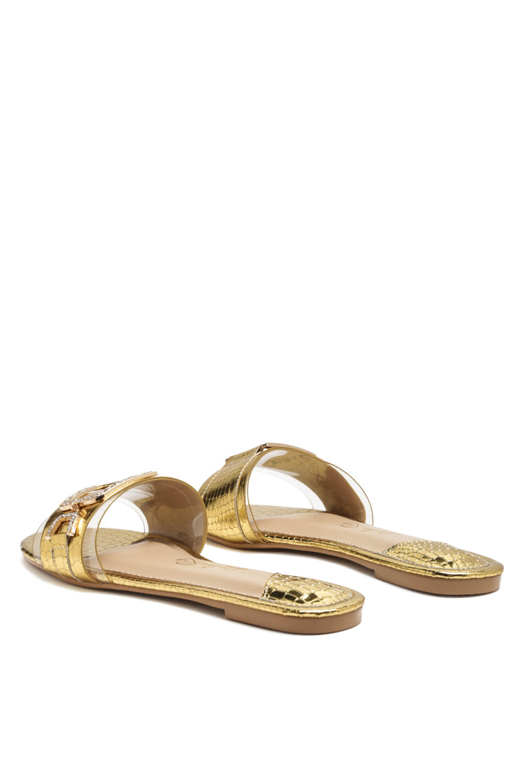 brillo jewel croc flats