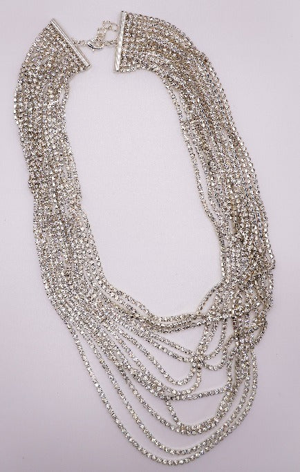 Diamond Cascade Statement Necklace-2