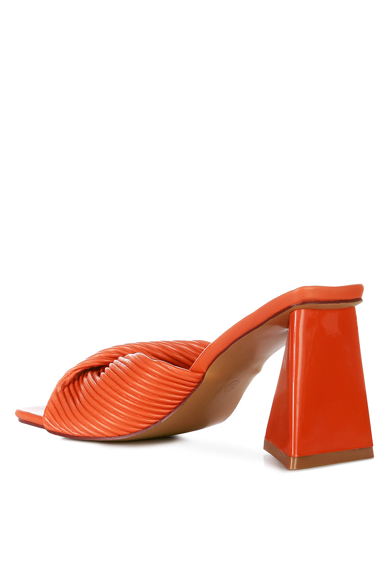 cupid kiss pleated twist strap sandals