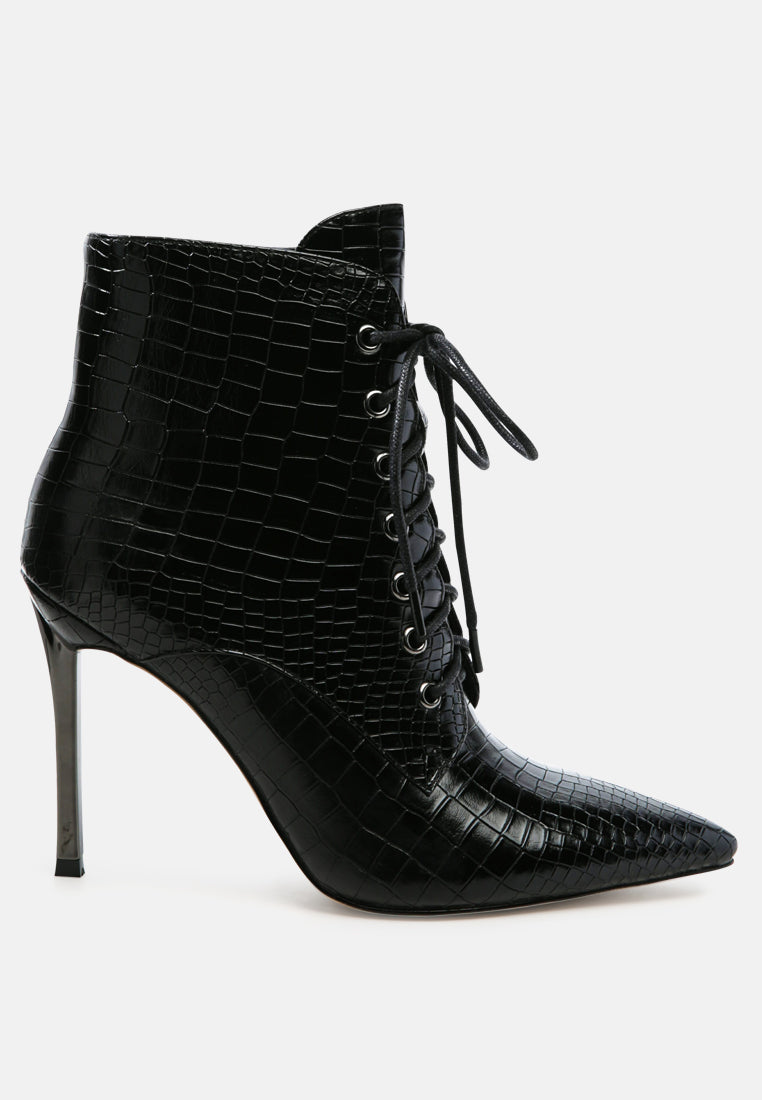 Escala Croc Stiletto Ankle Boots-7