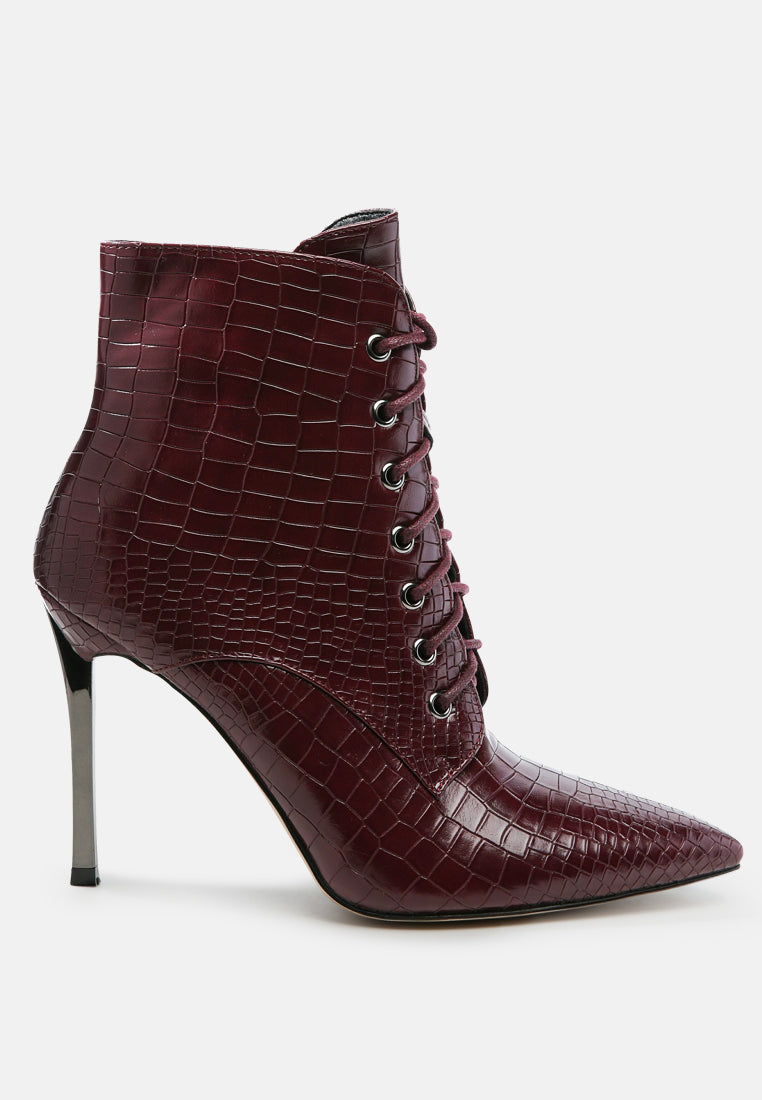 Escala Croc Stiletto Ankle Boots-6