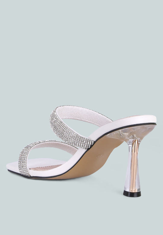 dolls rhinestone embellished slip on sandals