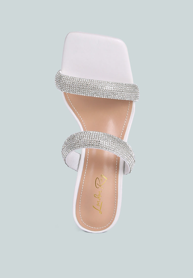 dolls rhinestone embellished slip on sandals