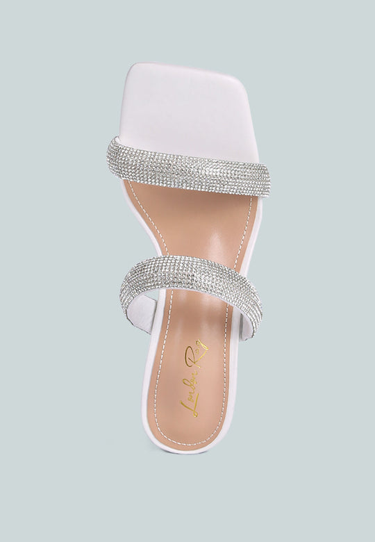 dolls rhinestone embellished slip on sandals