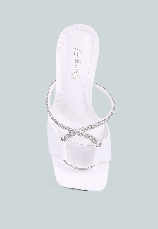 fineapple rhinestone embellished clear sandals