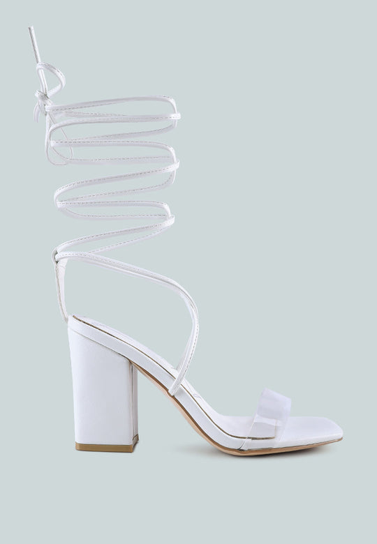 high cult strappy tie-up block heels