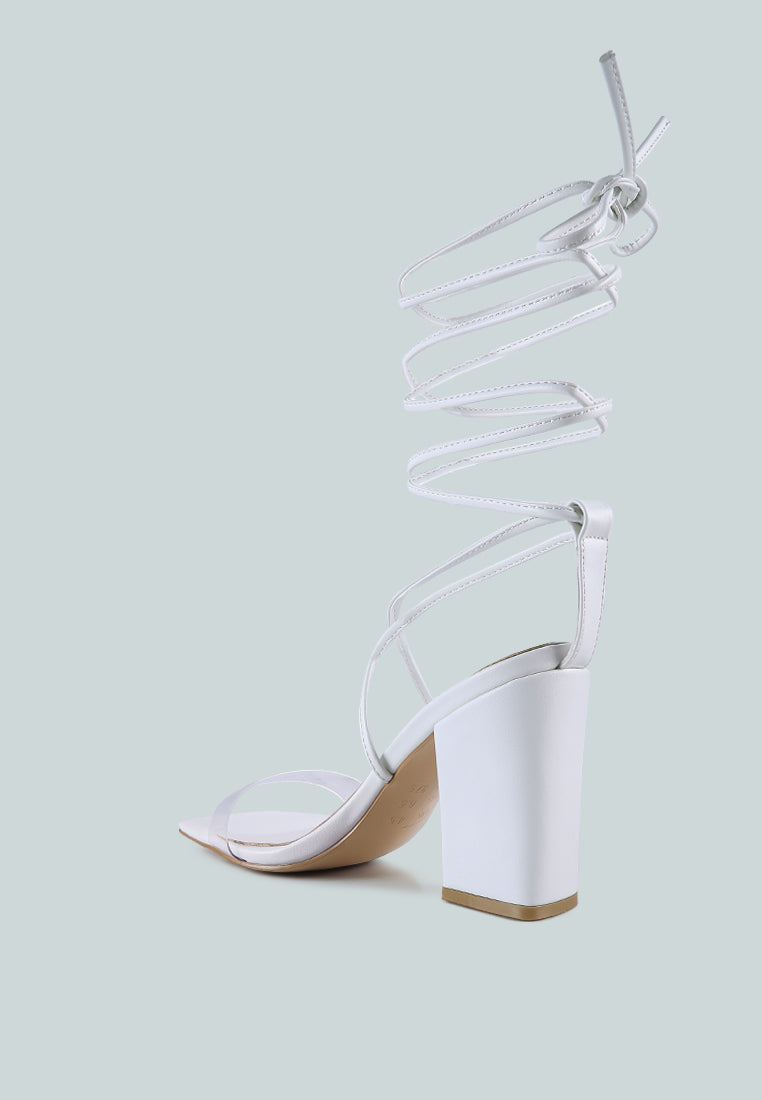 high cult strappy tie-up block heels