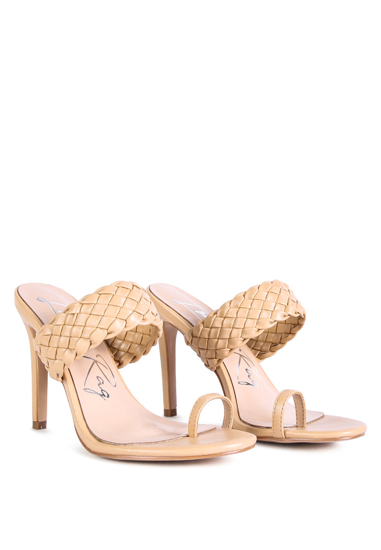 high perks woven strap high heels