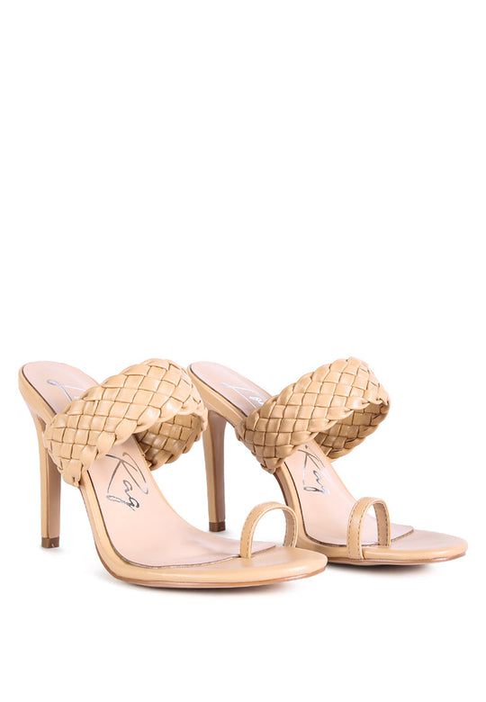 high perks woven strap high heels