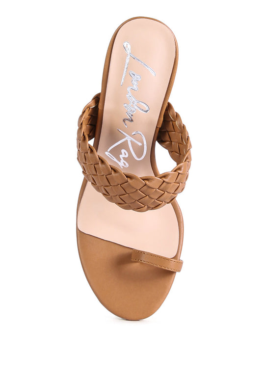 high perks woven strap high heels