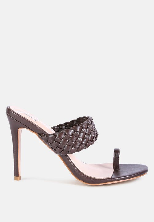 high perks woven strap high heels