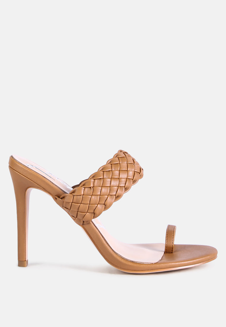 High Perks Woven Strap High Heels-5