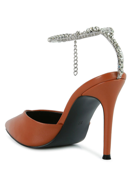 joyce diamante embellished stiletto mule sandals