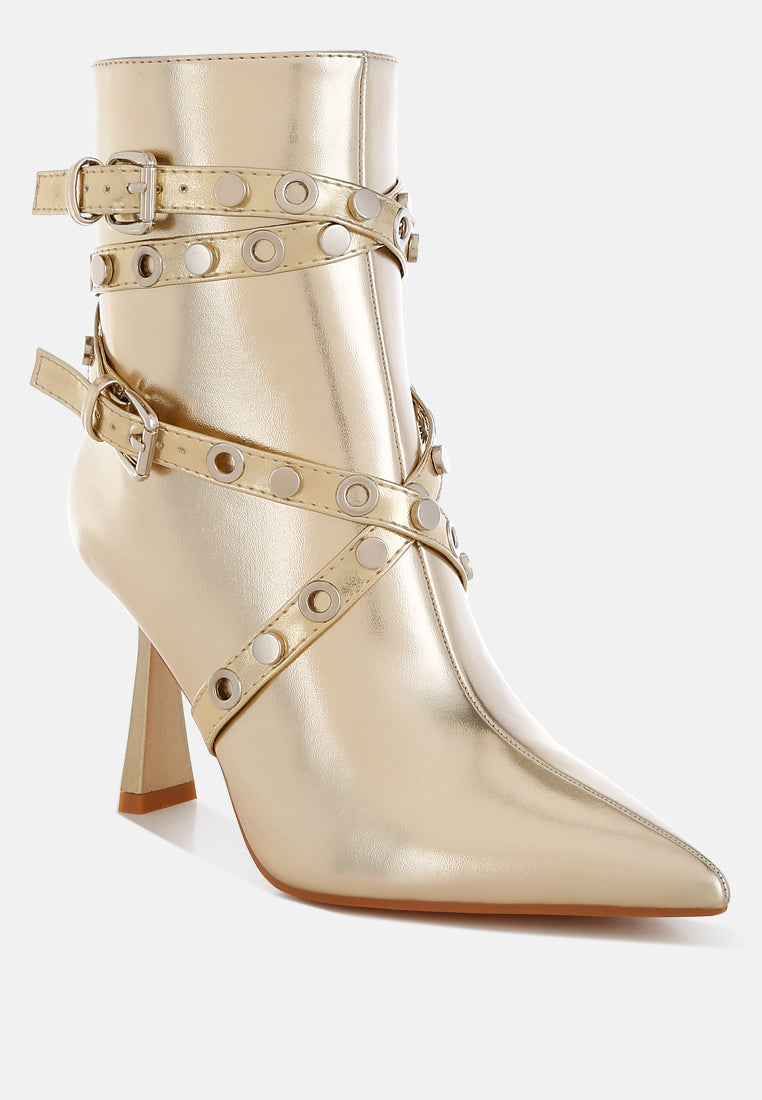 Jaunts Eyelets & Studs Harness Ankle Boots-1