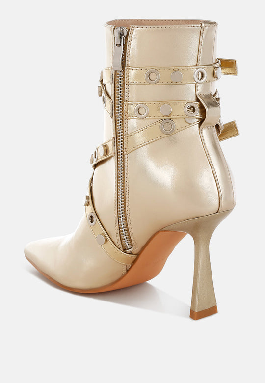 Jaunts Eyelets & Studs Harness Ankle Boots-2